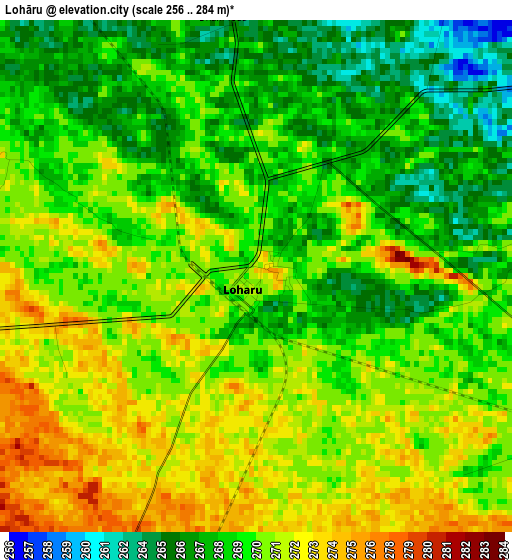 Lohāru elevation map