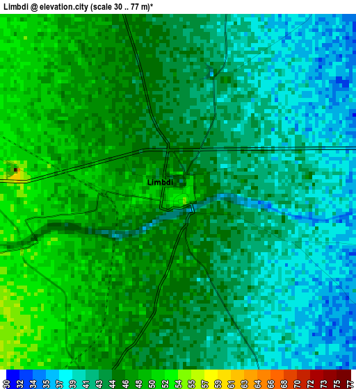 Limbdi elevation map