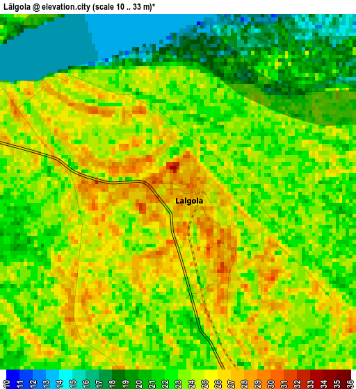 Lālgola elevation map