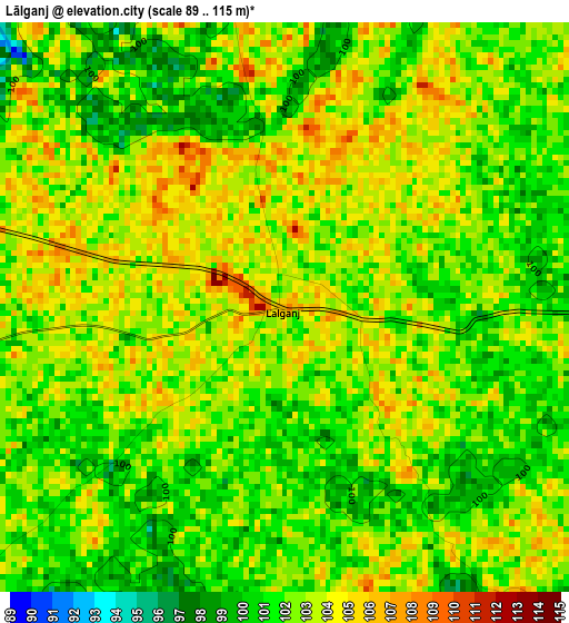 Lālganj elevation map