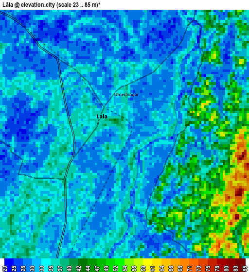 Lāla elevation map