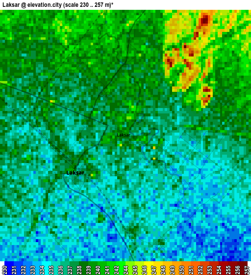 Laksar elevation map