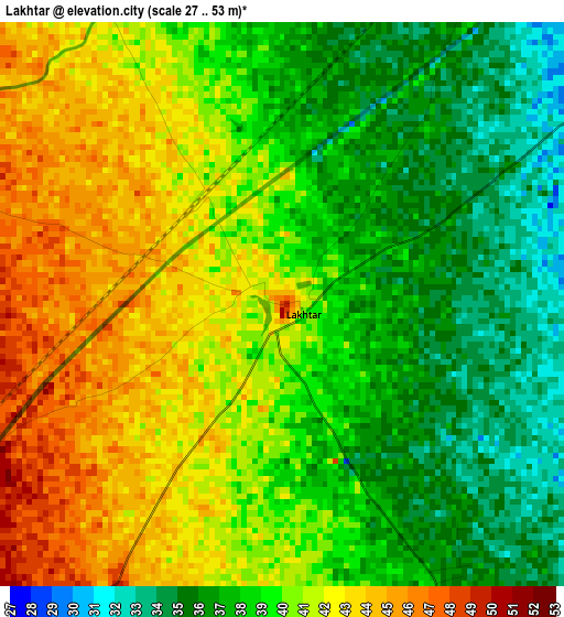 Lakhtar elevation map