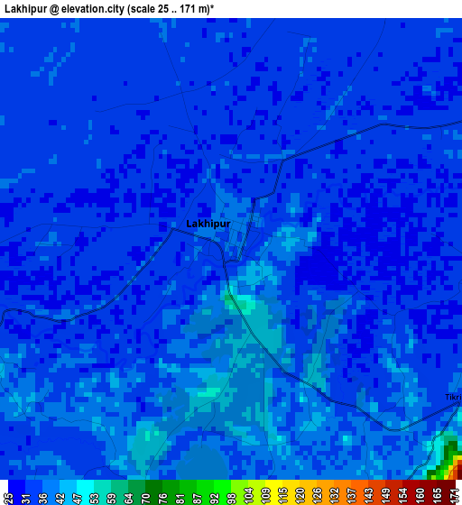 Lakhipur elevation map