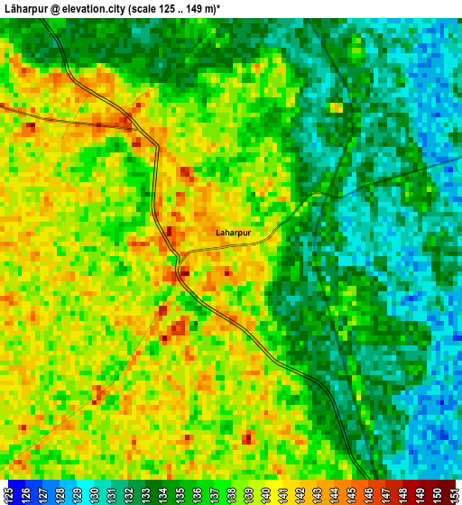 Lāharpur elevation map