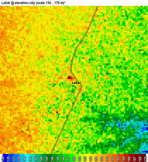 Lahār elevation map