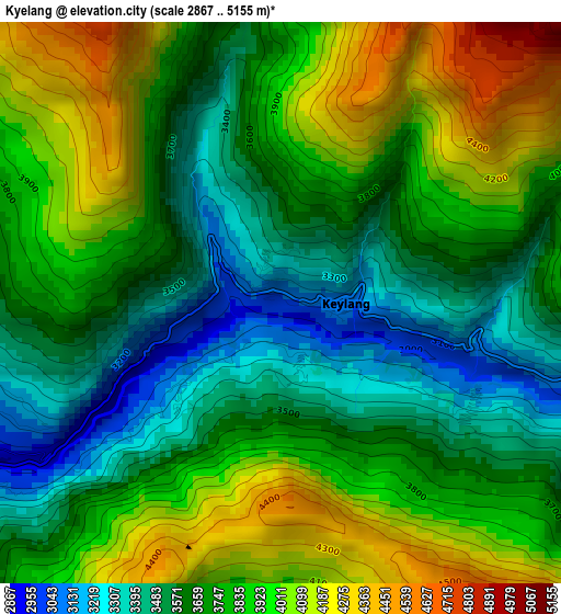 Kyelang elevation map