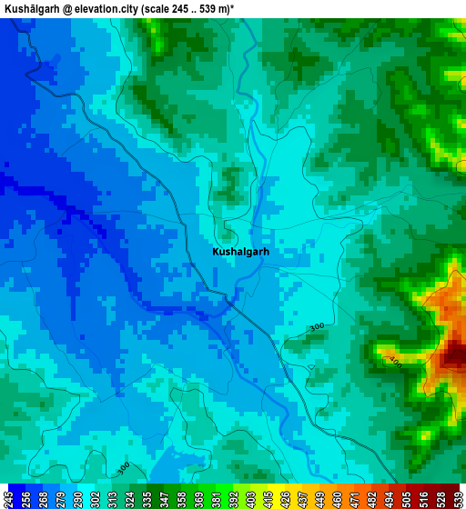 Kushālgarh elevation map