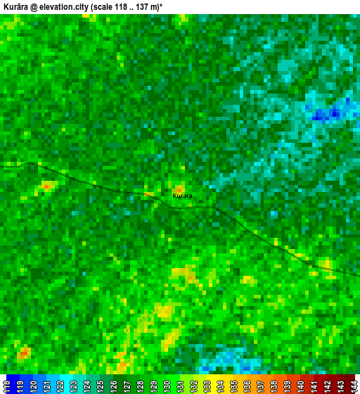 Kurāra elevation map