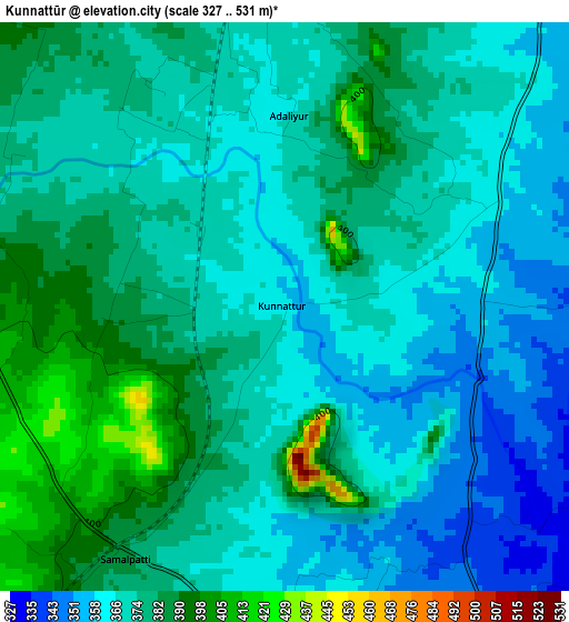 Kunnattūr elevation map