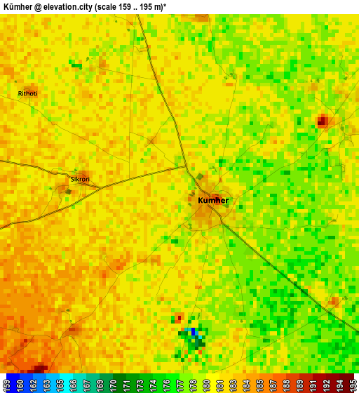 Kūmher elevation map