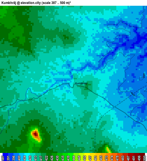 Kumbhrāj elevation map