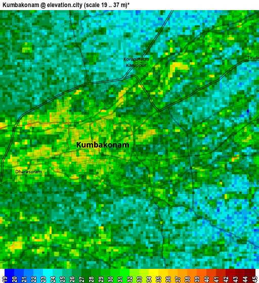 Kumbakonam elevation map