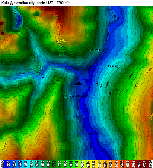 Kulu elevation map