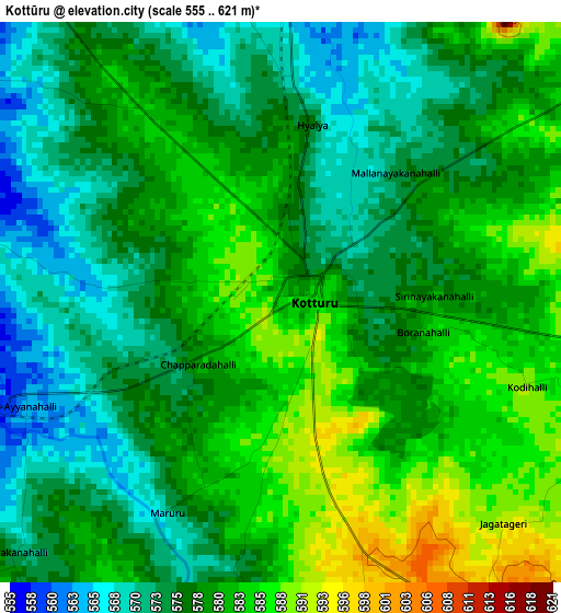 Kottūru elevation map