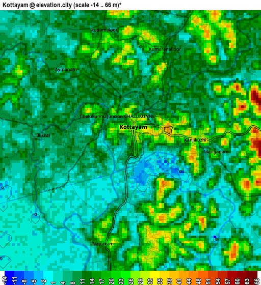 Kottayam elevation map