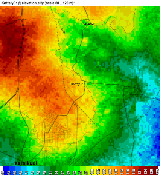 Kottaiyūr elevation map