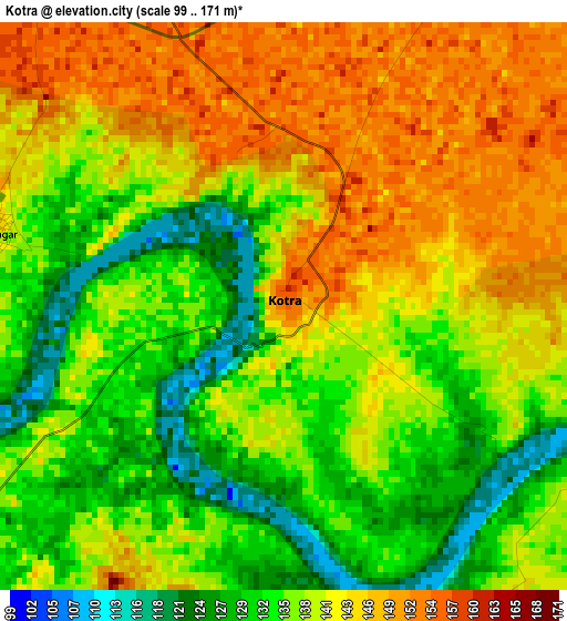 Kotra elevation map