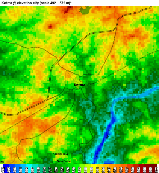 Kotma elevation map