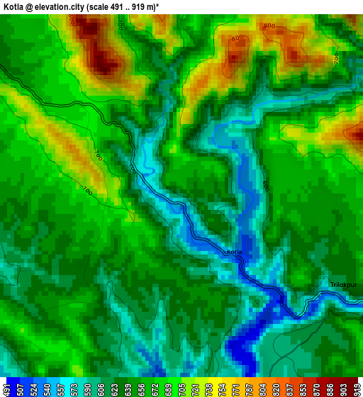 Kotla elevation map