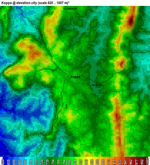 Koppa elevation map