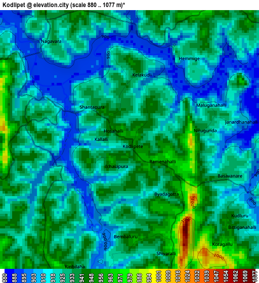 Kodlipet elevation map