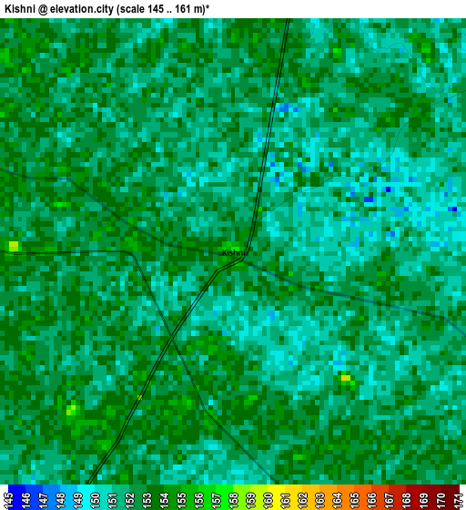 Kishni elevation map