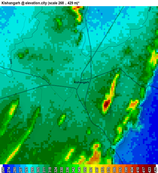 Kishangarh elevation map
