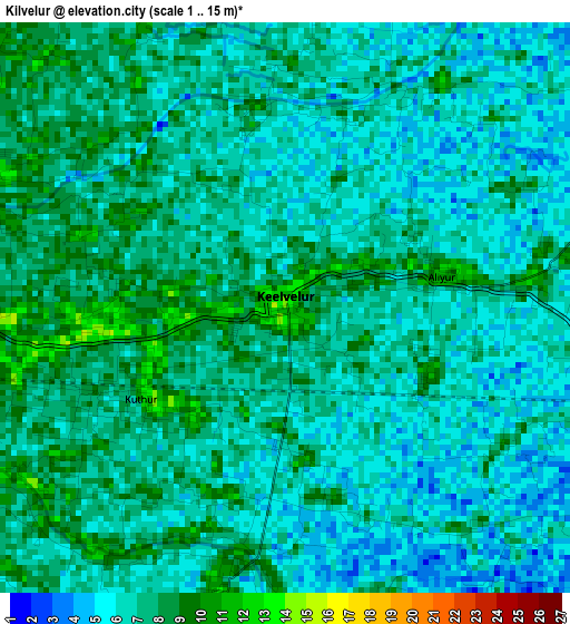 Kilvelur elevation map