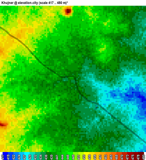 Khujner elevation map