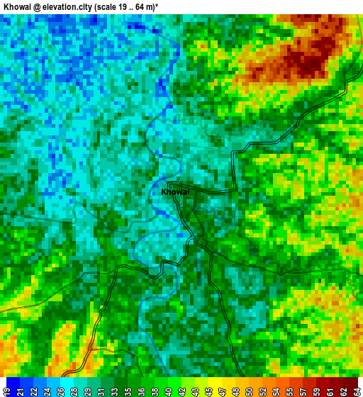 Khowai elevation map