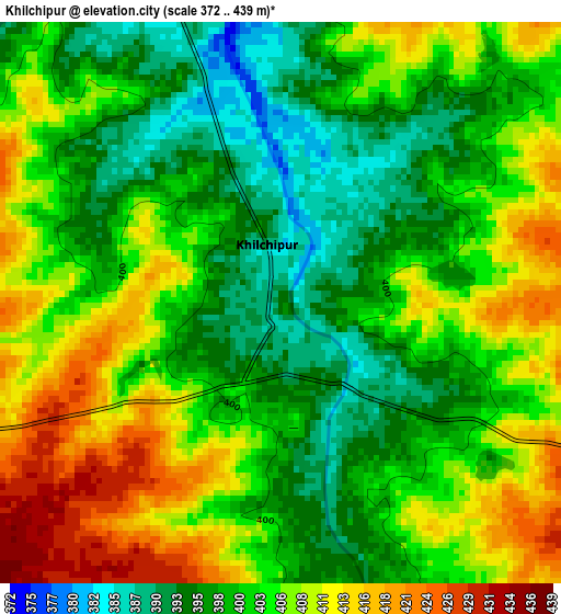 Khilchipur elevation map