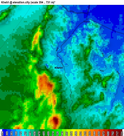 Khetri elevation map