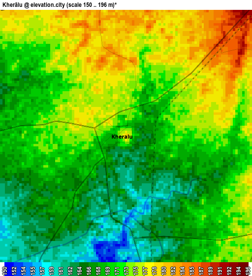 Kherālu elevation map