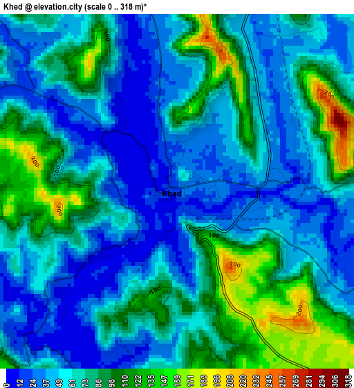 Khed elevation map