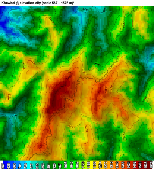 Khawhai elevation map