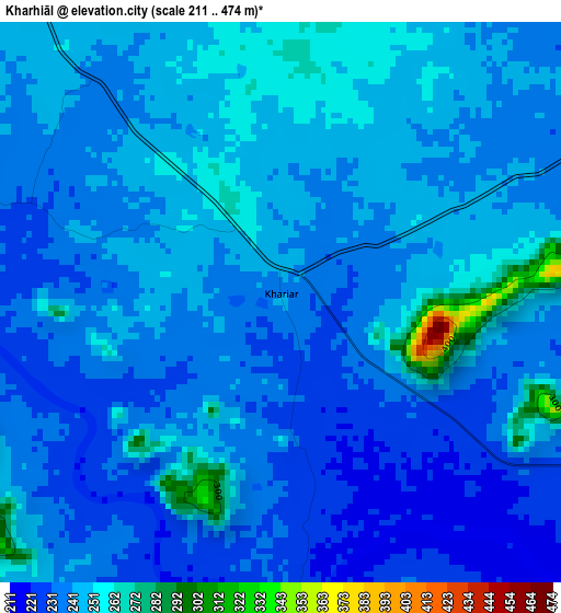 Kharhiāl elevation map