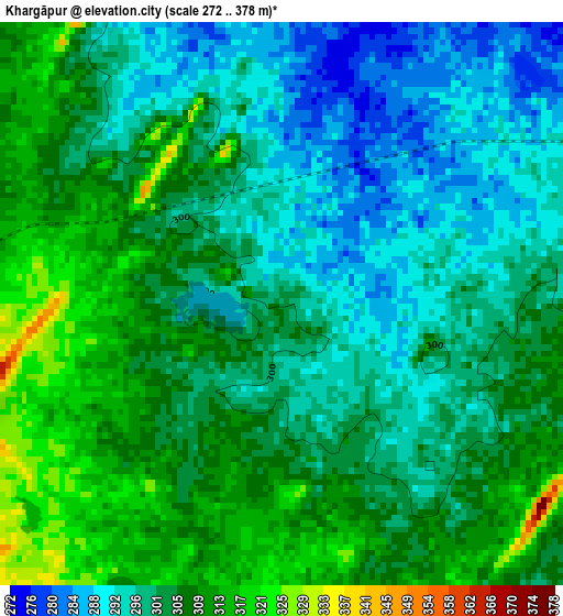 Khargāpur elevation map