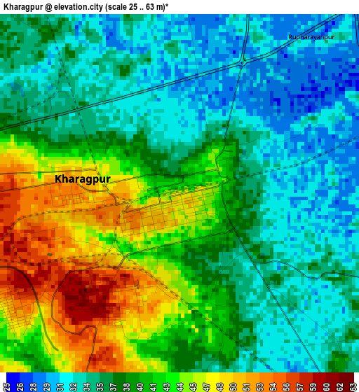 Kharagpur elevation map