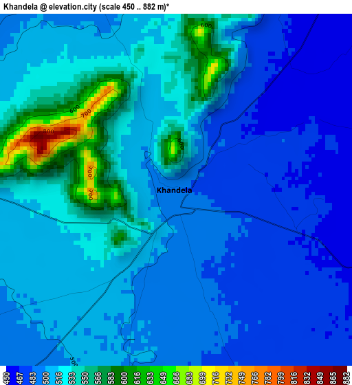 Khandela elevation map