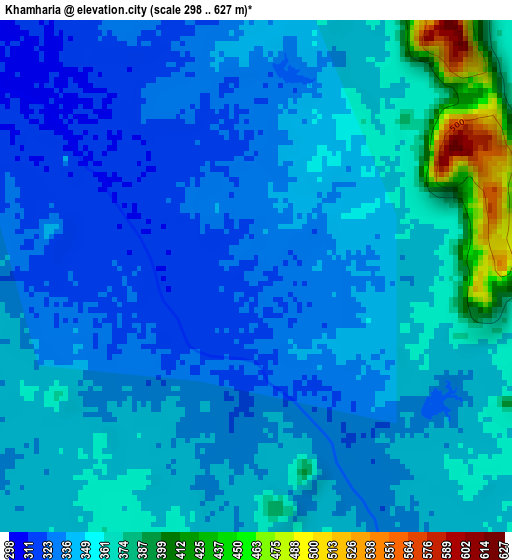 Khamharia elevation map