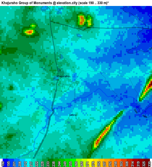 Khajuraho Group of Monuments elevation map