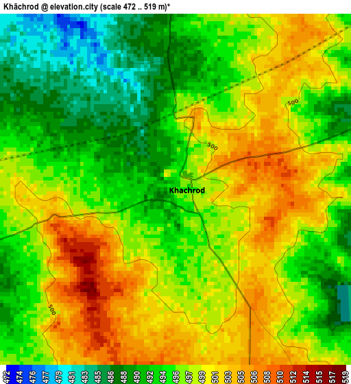 Khāchrod elevation map