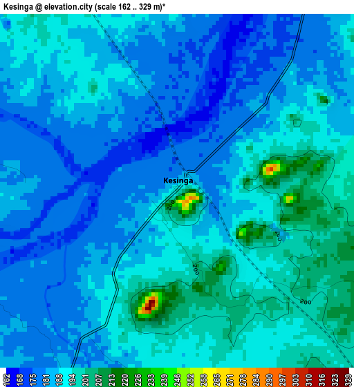 Kesinga elevation map