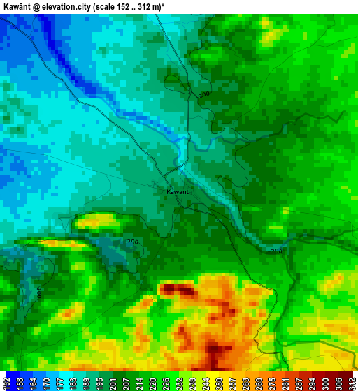 Kawānt elevation map