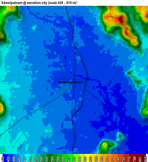 Kāveripatnam elevation map