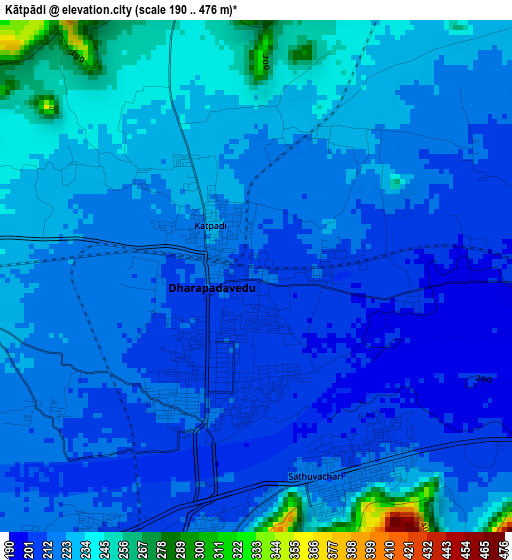 Kātpādi elevation map