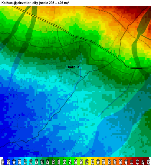 Kathua elevation map