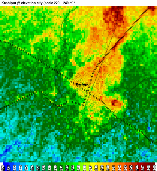 Kashipur elevation map