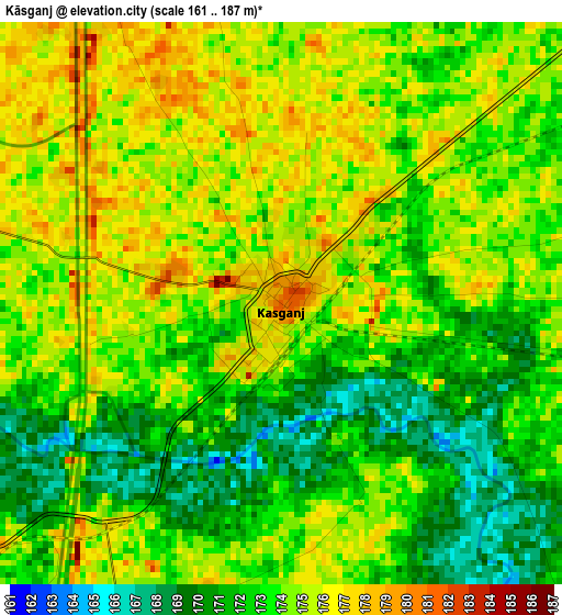 Kāsganj elevation map